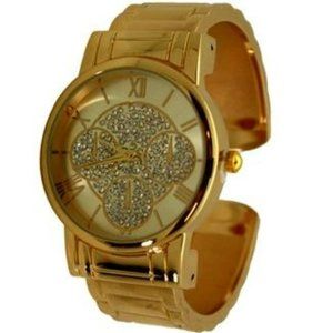 Olivia Pratt Stainless Steel Crystal Detail Bangle Watch